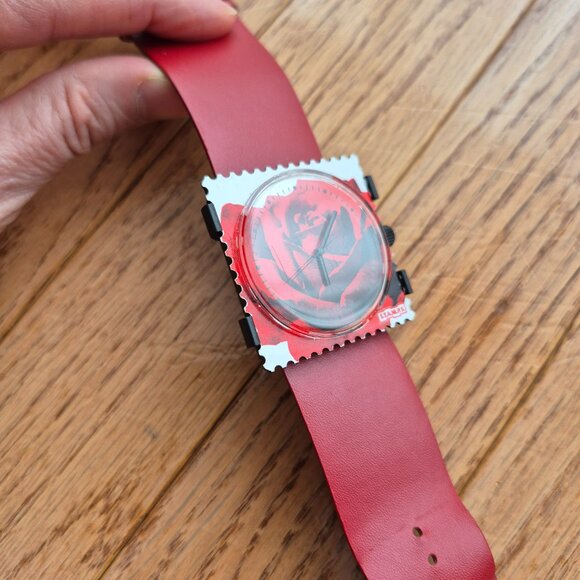 S.T.A.M.P.S Watch Red Rose Untested Nature Wearable Art - Picture 7 of 12
